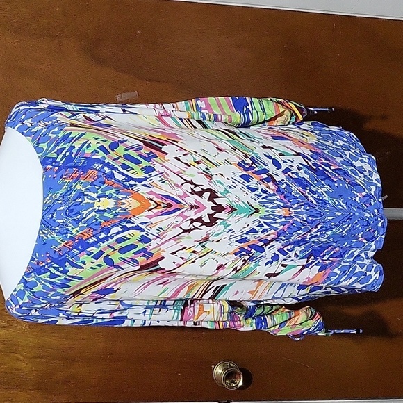 Alberto Makali Colorful Abstract Slit Sleeves Womens Size Xl - Picture 1 of 9